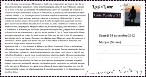 Laurent Voulzy – carte postale du 24 novembre, Morges (Suisse)