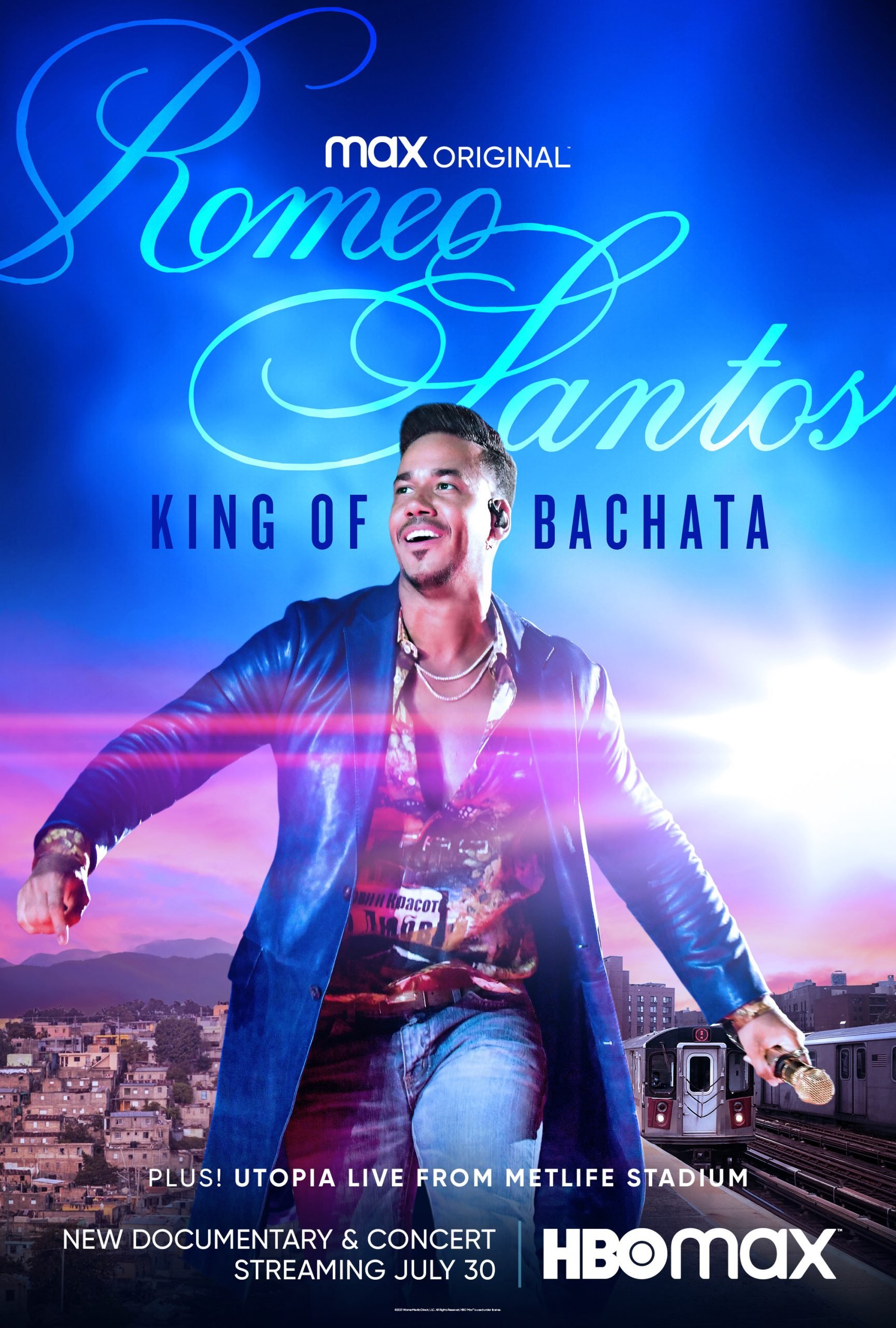 Movie poster for Romeo Santos: King of Bachata. Part of Sony Music's Premium Content Division.