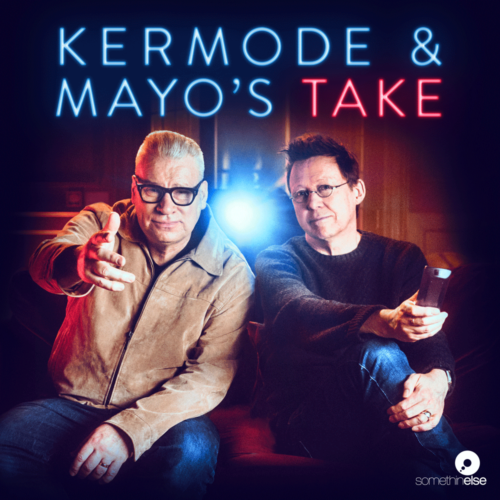Mark Kermode and Simon Mayo sitting in a cinema.