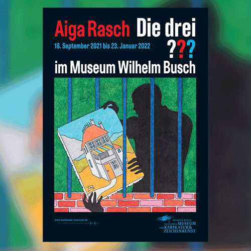 Aiga Rasch und Die drei ??? - Ausstellung im Deutschen Museum für Karikatur & Zeichenkunst in Hannover