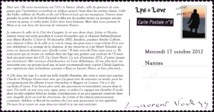 Laurent Voulzy – Carte postale du 17 octobre, Nantes