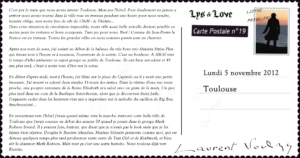 Laurent Voulzy – Carte postale du 5 novembre, concert de Toulouse