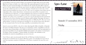 Laurent Voulzy – Carte postale du 17 novembre, Vichy
