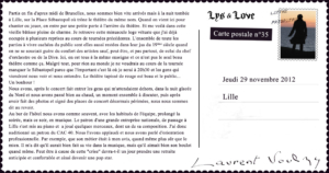 Laurent Voulzy – Carte postale du 29 novembre, Lille