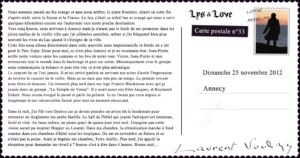 Laurent Voulzy – Carte postale du 25 novembre, Vichy