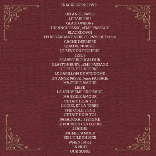 Lys & Love Tour – tracklisting DVD