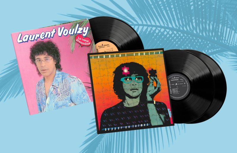 image de deux vinyles de Laurent Voulzy, Coeur Grenadine et Bopper en larmes