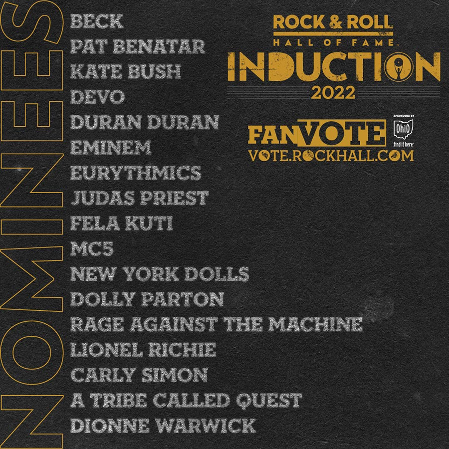 Eurythmics, Judas Priest, Dolly Parton Among 2022 Nominees For Rock & Roll Hall of Fame!