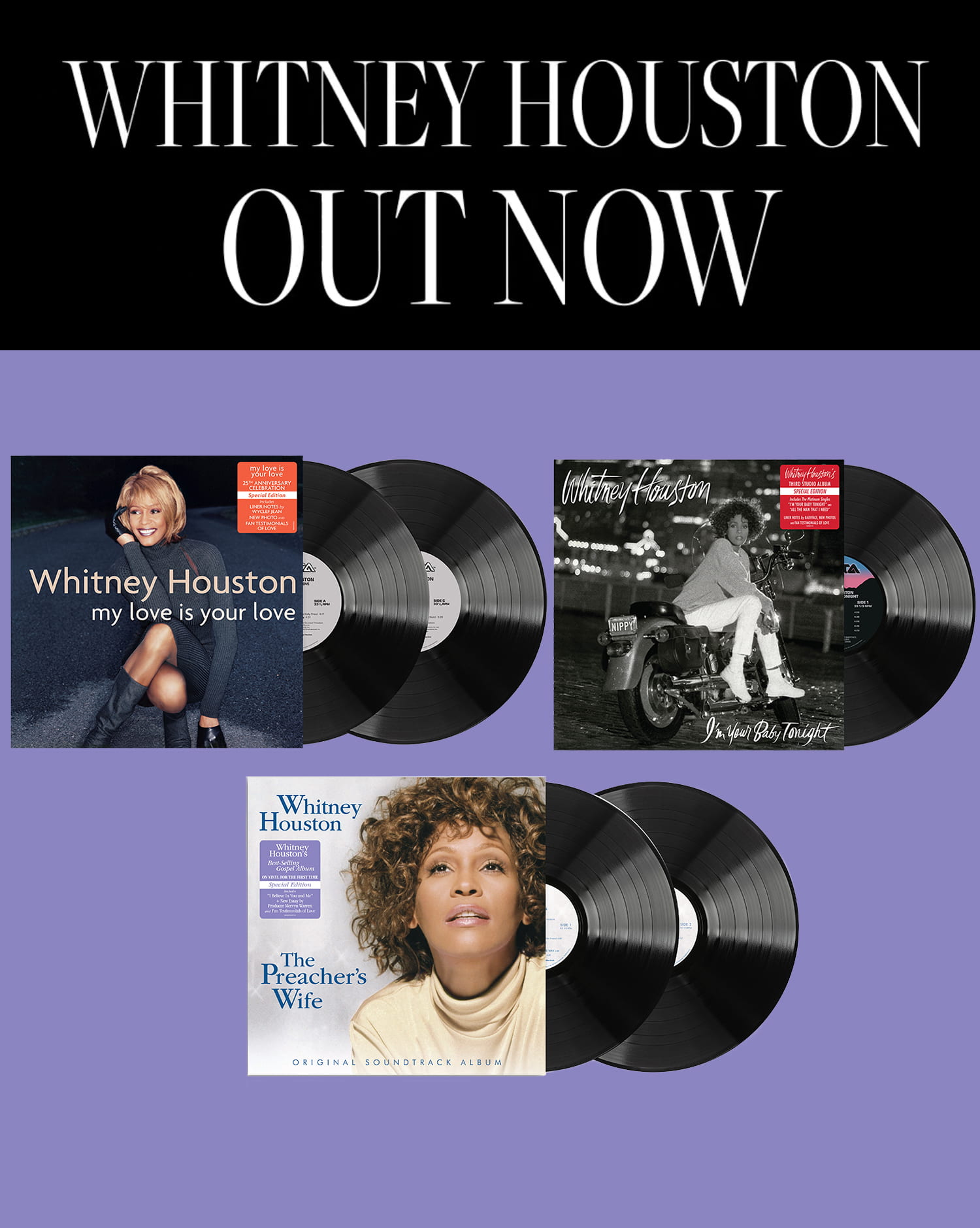 Three Whitney Houston Albums On Vinyl &#8211; Out Now!