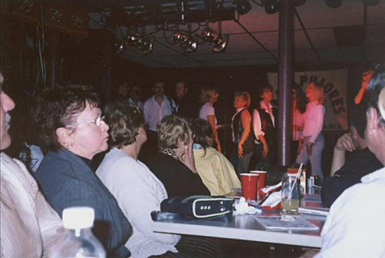 Me Melinda on the right in white blouse and Blue Jeans