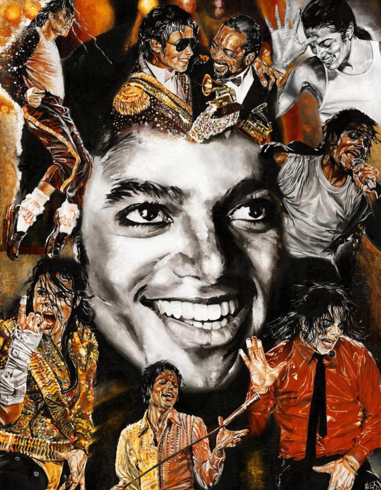 Michael Jackson Painting-collage by Las Vegas Artist Alex Krasky ...
