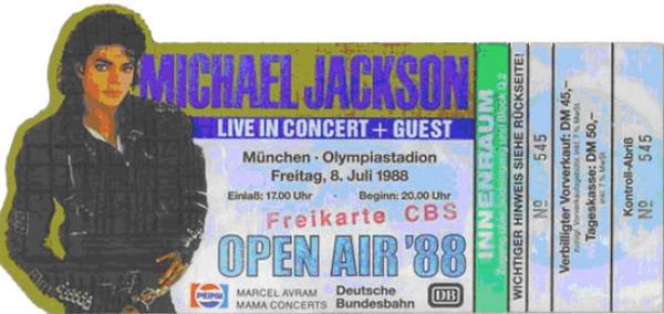 Michael Jackson müncheni koncertjegye