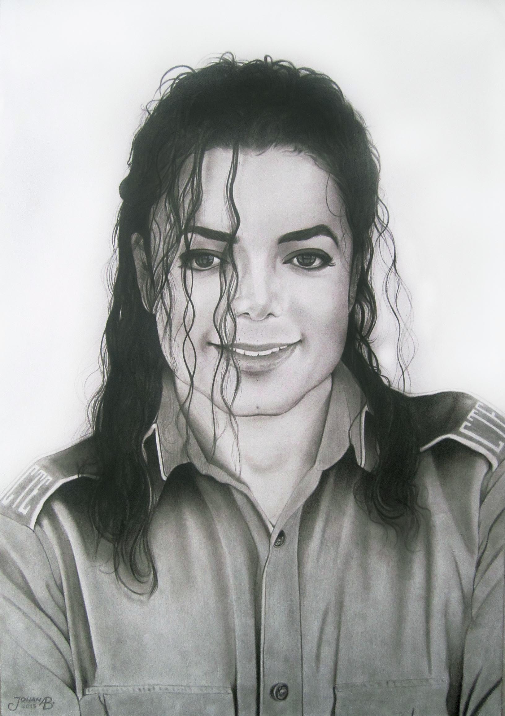 Portrait charcoal Michael Jackson – Retrato a carboncillo