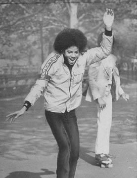 Michael Jackson riding skateboard