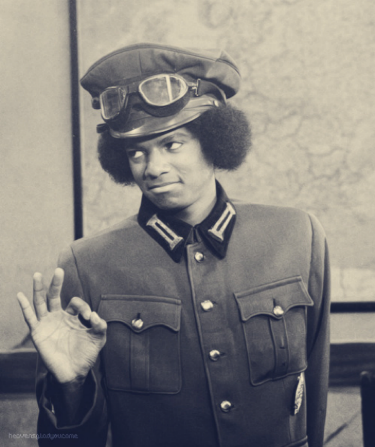 Michael Jackson wearing a pilot suit