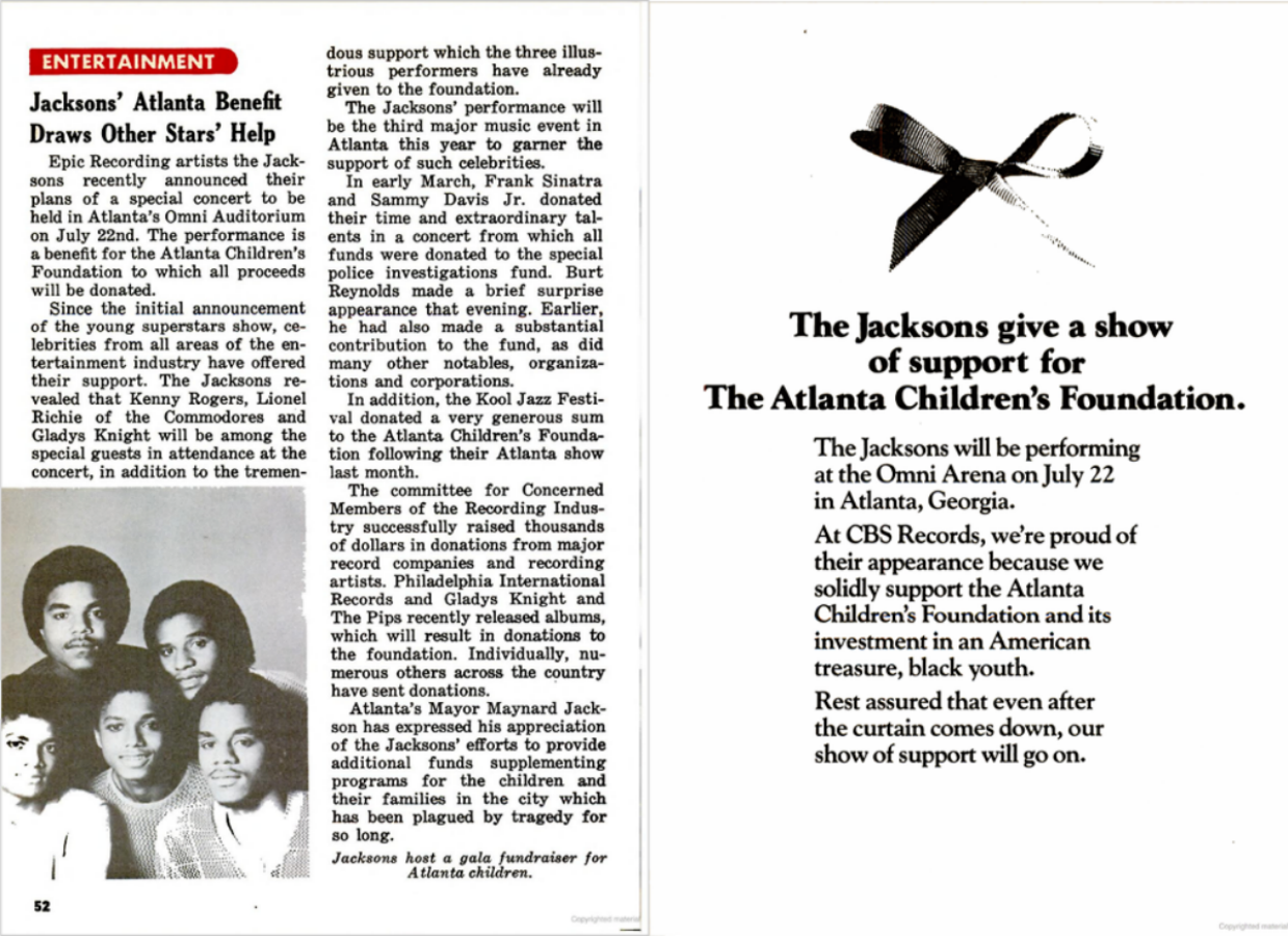 The Jacksons Performed In Support of Atlanta Children’s Foundation in 1981