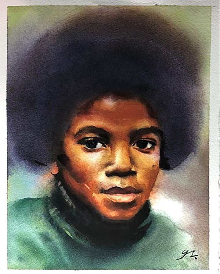 Artist Creates Beautiful Portrait of Young Michael Jackson