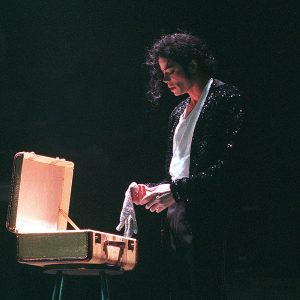 Michael Jackson performs on stage in 1997 in Germany