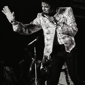 Michael Jackson performs in concert circa 1984.