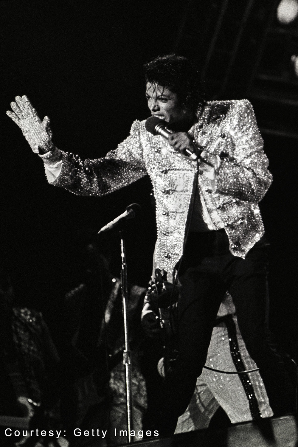 Michael Jackson performs in concert circa 1984.