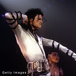 Michael Jackson performs during the Bad Tour at the Los Angeles Memorial Sports Arena on January 1989 in Los Angeles, California.