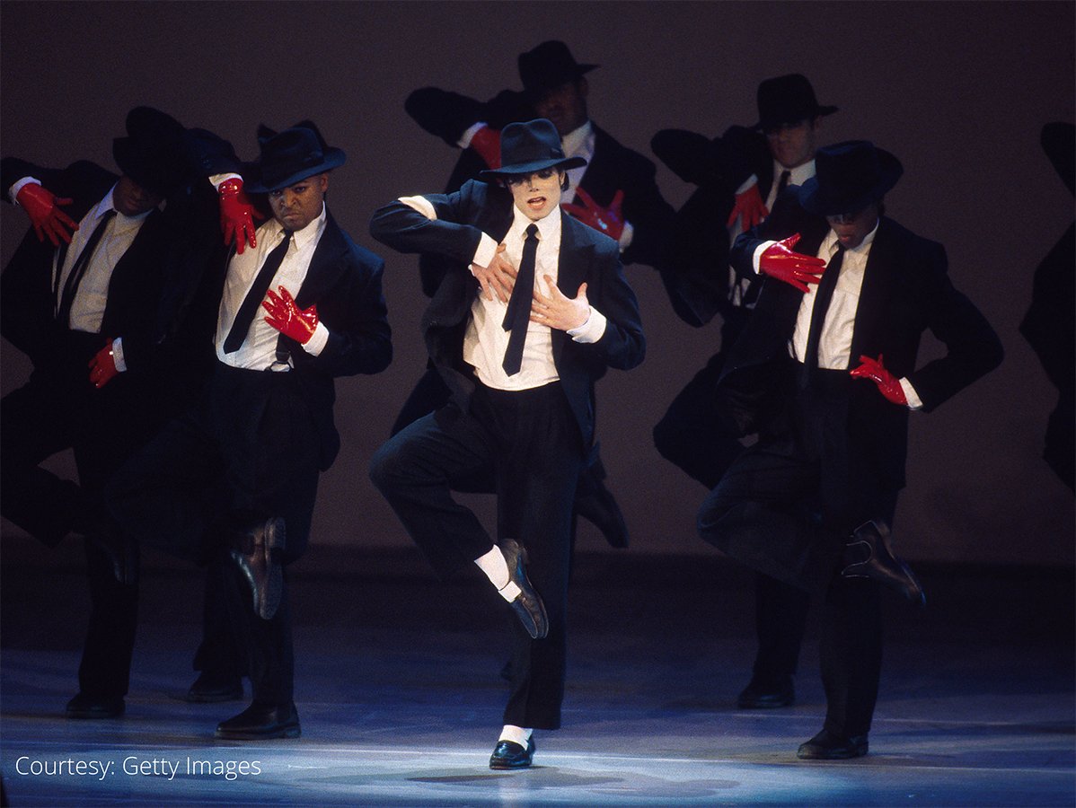 Michael Jackson performs at the 1995 MTV Video Music Awards in New York, NY, on September 7, 1995.