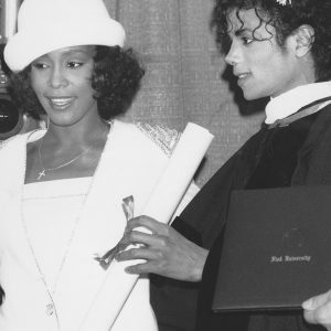 Michael Jackson and Whitney Houston at United Negro College Fund anniversary dinner in New York March 10, 1988