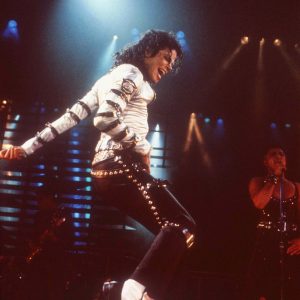 Michael Jackson performs at a concert during the Bad Tour.
