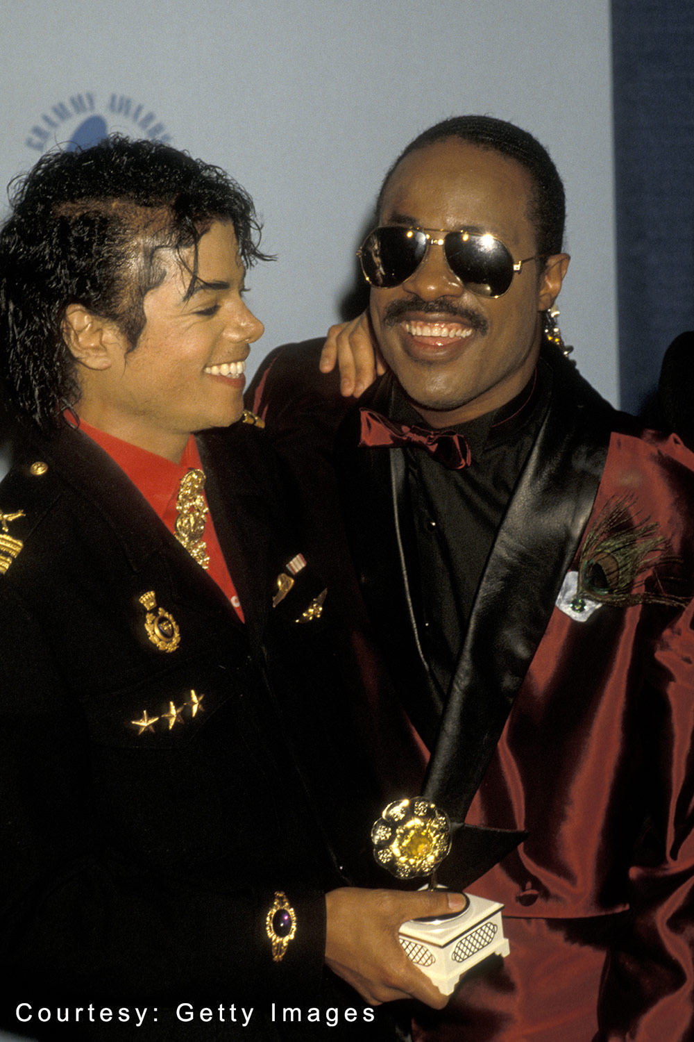 Michael Jackson and Stevie Wonder at GRAMMY Awards February 25, 1986