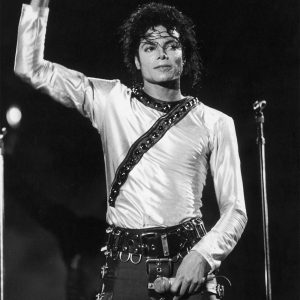 Michael Jackson performs on stage in the 1980s.