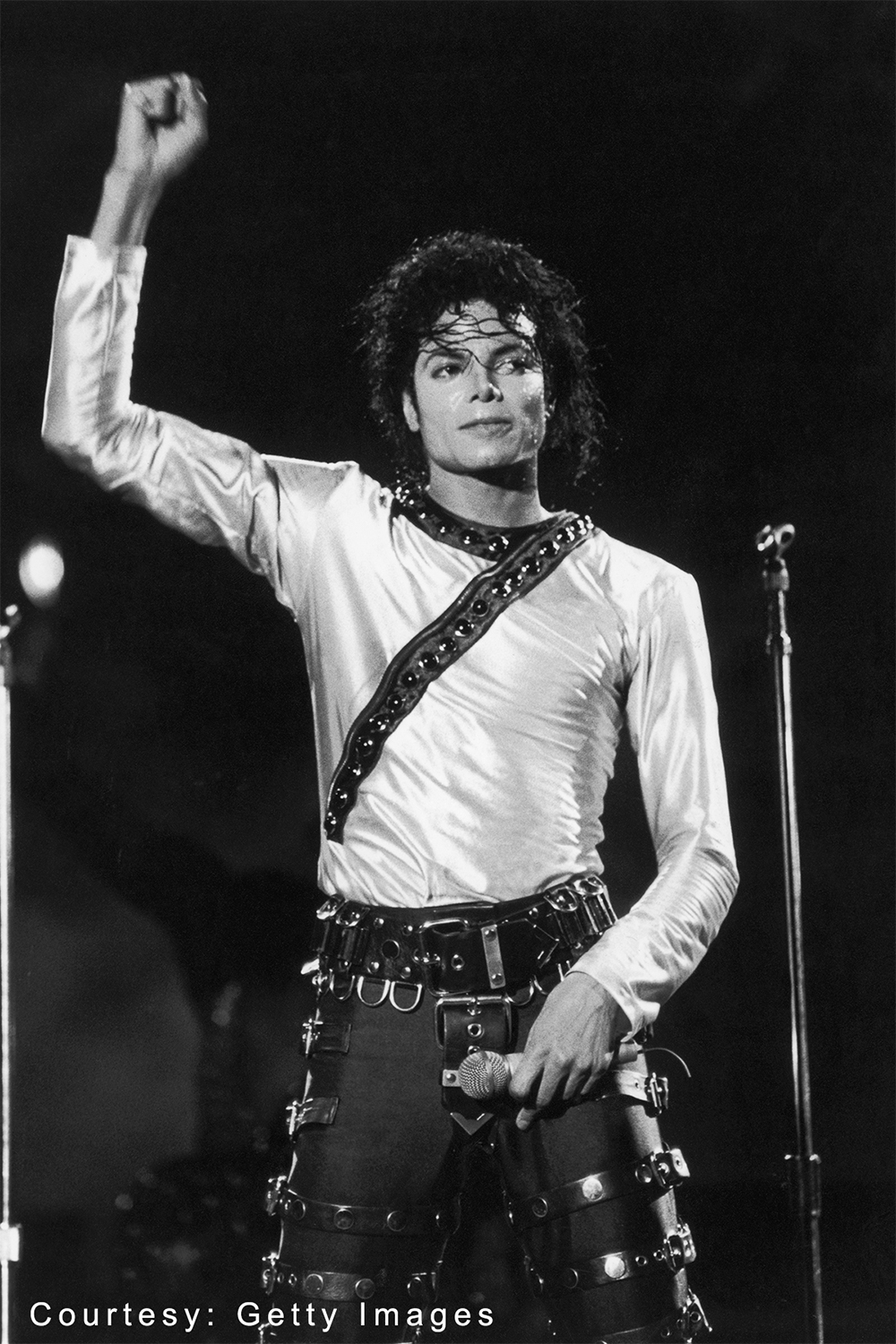 Michael Jackson performs on stage in the 1980s.