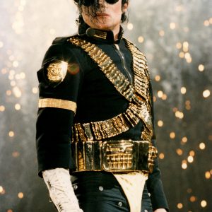 Michael Jackson performs on stage during Dangerous World Tour.