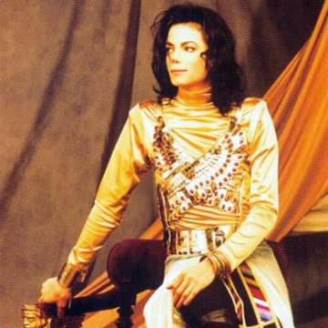 Michael posing on a throne