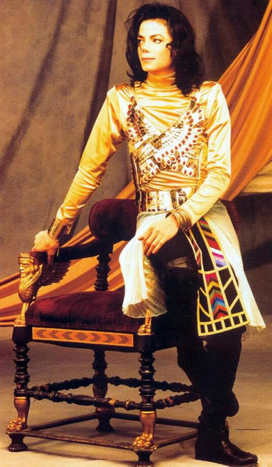 Michael posing on a throne
