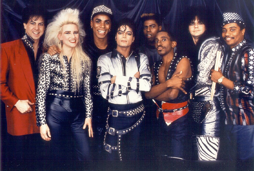 Michael posing with his tour band