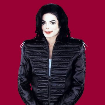Michael dressing a black leather jacket
