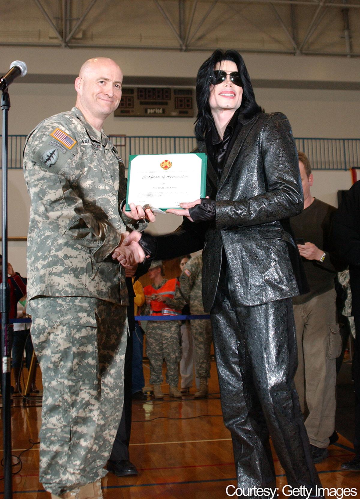 Michael Jackson visits U.S. Army Base Camp Zama in Japan on March 10, 2007