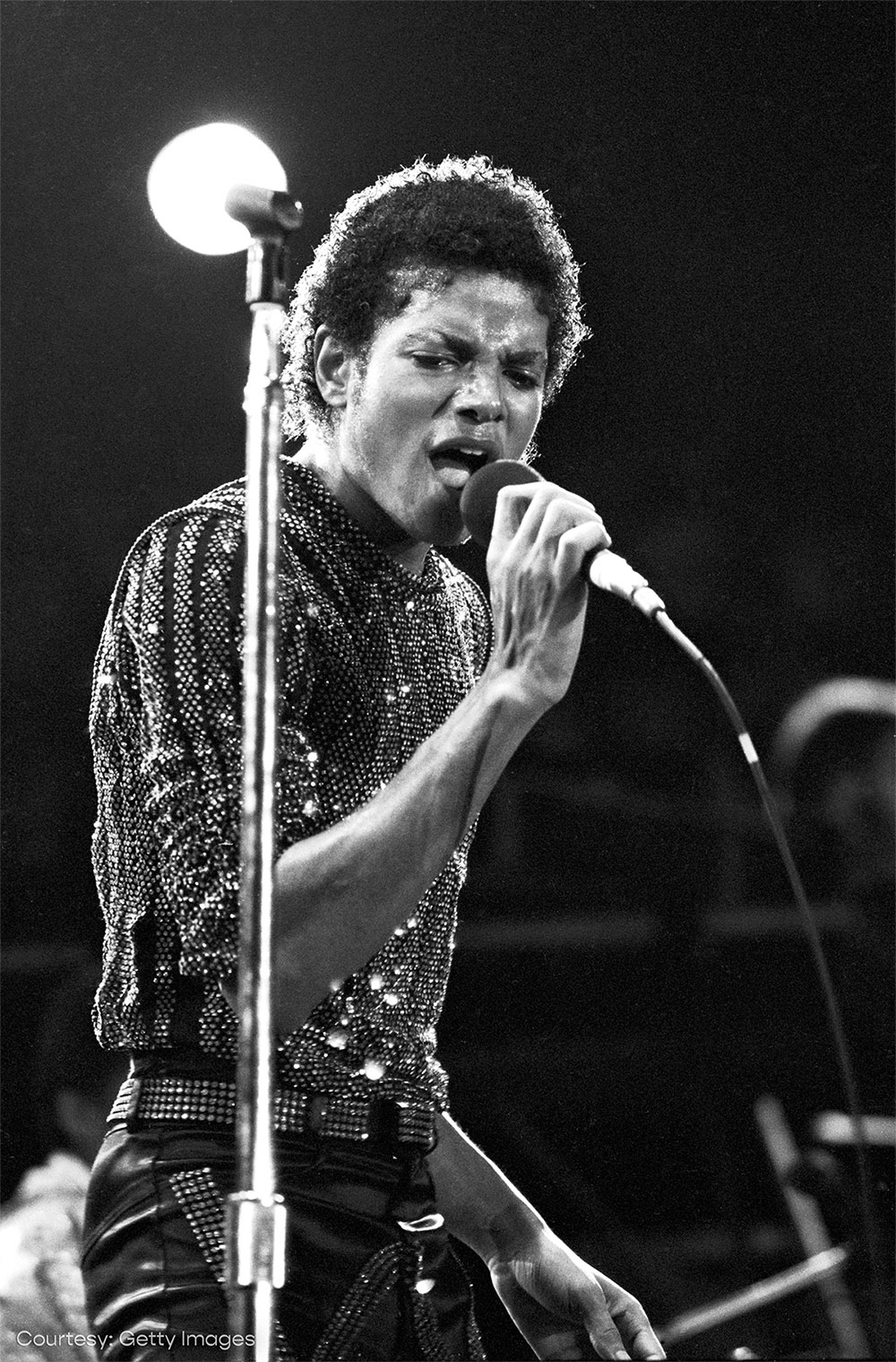 Michael Jackson performs in concert in 1980s.
