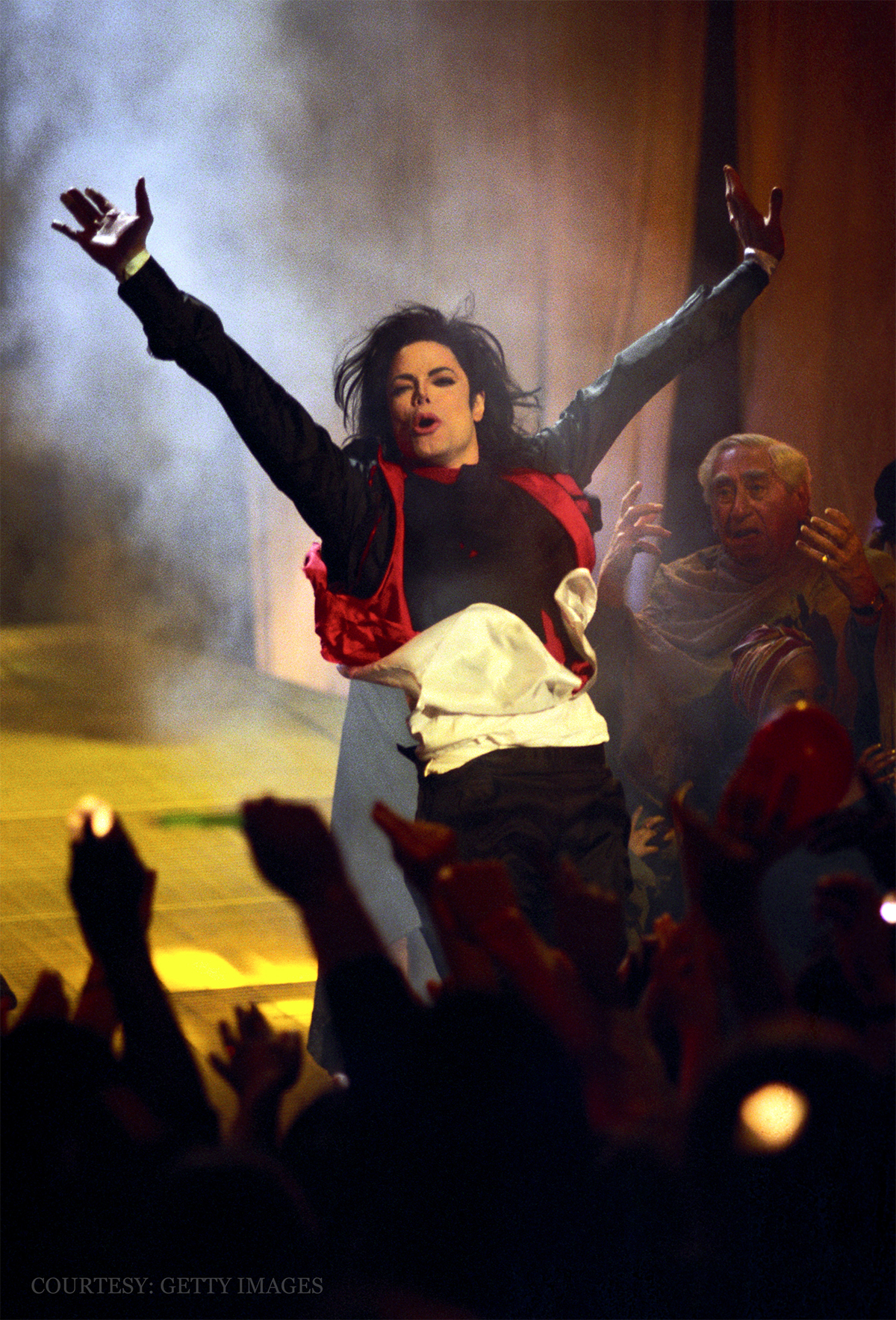 Michael Jackson performs Earth Song at BRIT Awards in London's Earls Court February 19, 1996