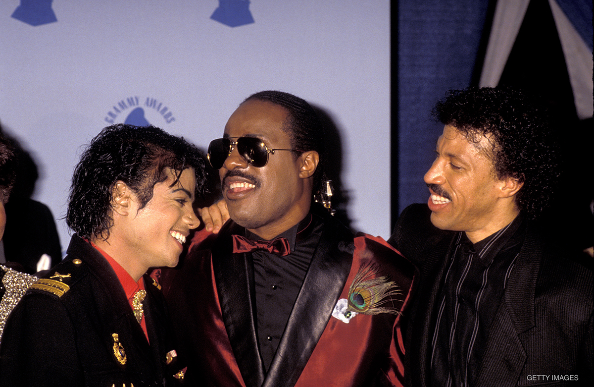 Michael Jackson, Stevie Wonder and Lionel Richie at 28th Annual GRAMMY Awards February 25, 1986