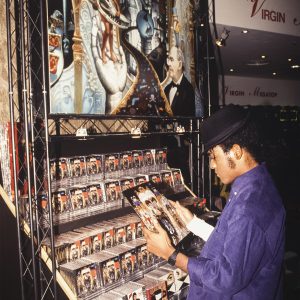 Michael Jackson's album Dangerous in November 1991 at Virgin Megastore in Paris, France