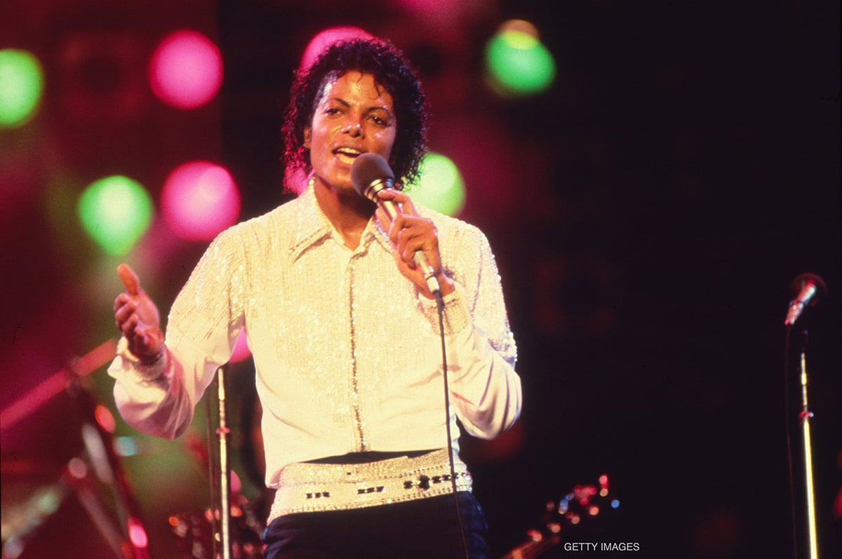 Michael Jackson performs at Madison Square Garden in New York, NY during Jacksons Victory Tour August 1984