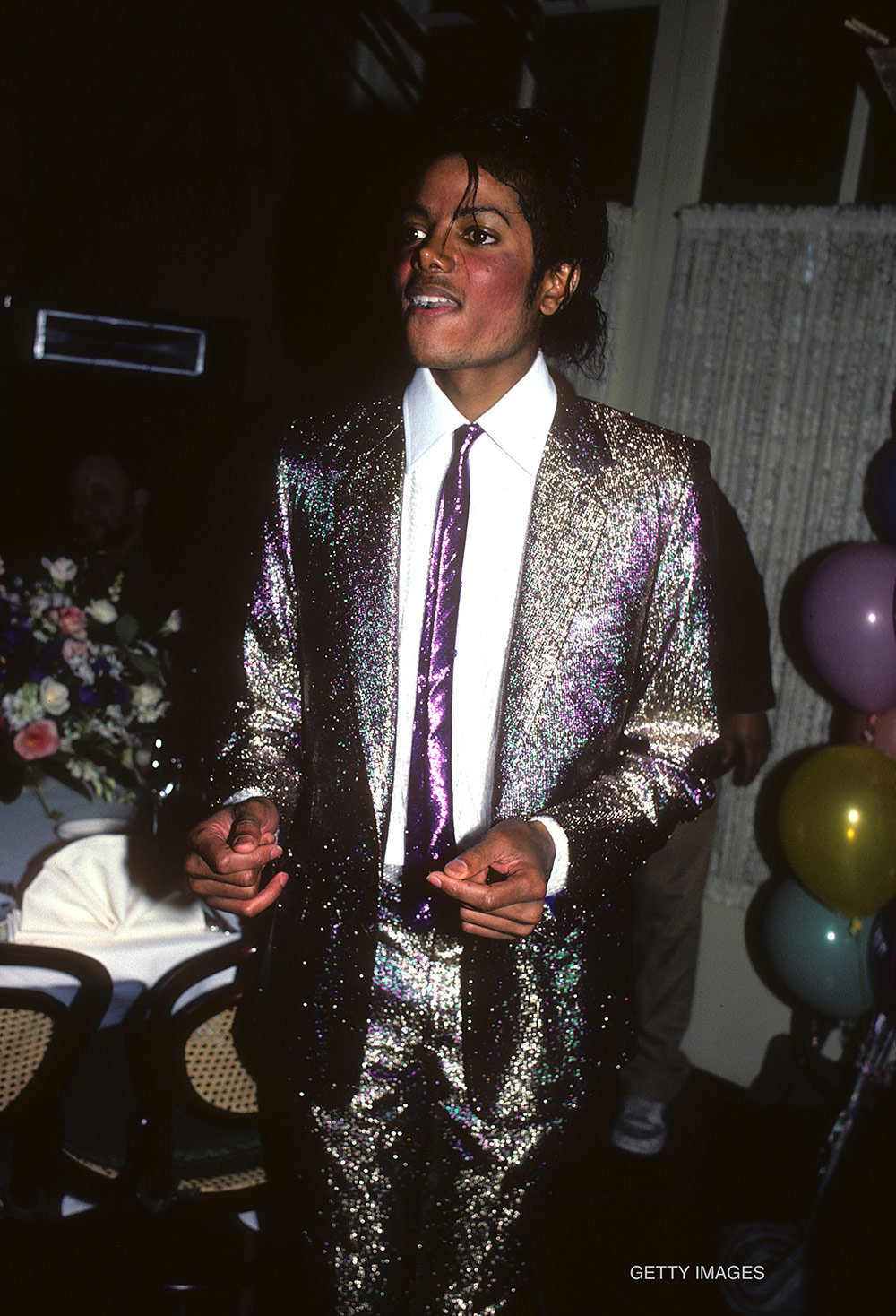 Michael Jackson attends his mother Katherine Jackson's birthday party May 4, 1984 in Los Angeles, California