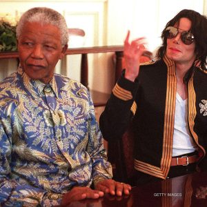 Michael Jackson at President Nelson Mandela's home Genadendal in Cape Town on March 23, 1999