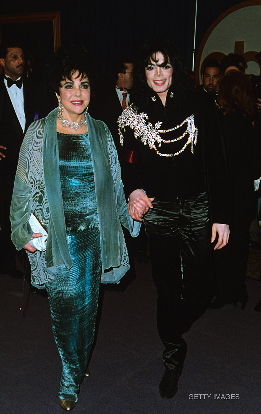Michael Jackson and Elizabeth Taylor attend the special, "Happy Birthday Elizabeth - A Celebration of Life," which marked her 65th birthday and raised money for AIDS research, on February 16, 1997.