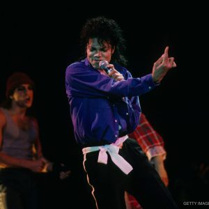 Michael Jackson performs during Bad World Tour at Madison Square Garden in New York, NY March 3, 1988