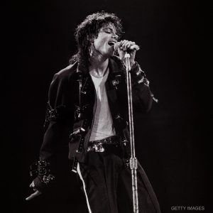 Michael Jackson performs in concert circa 1988.