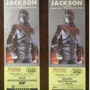 Michael Jackson World Tour Ticket Stubs