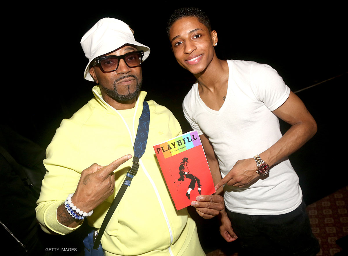 Teddy Riley and Myles Frost backstage at MJ the Musical in New York, NY, June 18, 2022