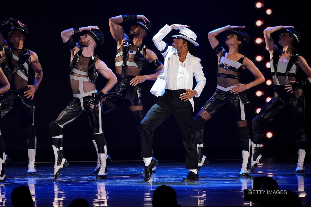Myles Frost and cast of MJ the Musical at 75th Annual Tony Awards at Radio City Music Hall in New York, NY, June 12, 2022